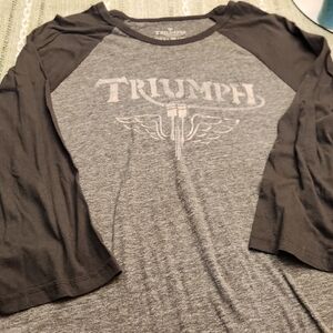 Triumph mens Gray and Black Raglan Top